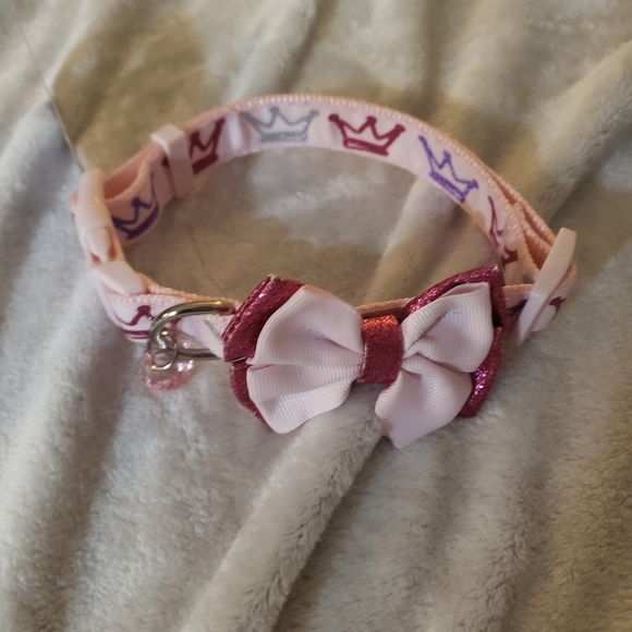 New Top Paw® Princess Dog Collar sz medium pink bow crown - Picture 10 of 11